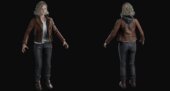 Grace Ashcroft de Resident Evil 9 Requiem CON MOVIMIENTO EN BOCA Y CEJAS CON RELOJ HAMILTON CON SUS DOS CAMISETAS TODO EN UNO (CAMISETA INICIO DE JUEGO Y CAMISETA SEGUNDA PARTE DE JUEGO CON SANGRE)